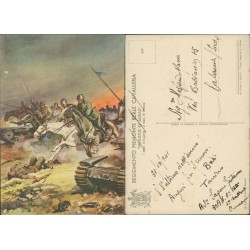 Cartolina Alvaro Mairani reggimento Piemonte reale cavalleria