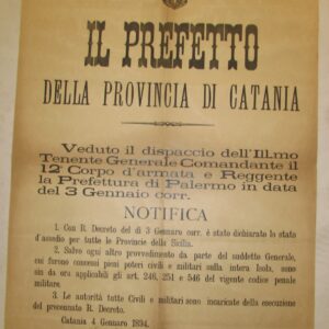 Editto 1894 Catania fasci siciliani