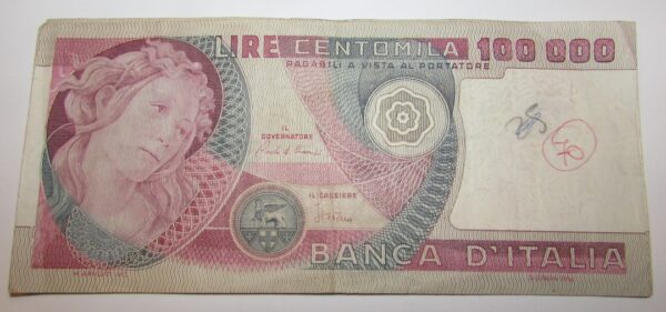 Botticelli 100.000 mila lire